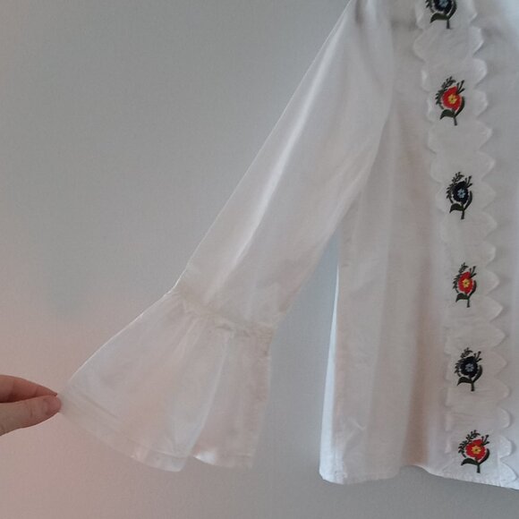 TOPSHOP embroidered ruffled blouse - Picture 3 of 16
